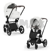Коляска 2 в 1 Cybex Priam Style 5.0 Off White шаси Chrome Белый