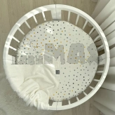 Простыня на резинке MSonya (Маленькая Соня) Акварельный горошек 70×70 см Белый
