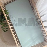 Простыня на резинке MSonya (Маленькая Соня) 60×120 см, вареный хлопок Мятный