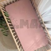 Простыня на резинке MSonya (Маленькая Соня) 60×120 см, вареный хлопок Пудра
