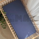 Простыня на резинке MSonya (Маленькая Соня) 60×120 см, вареный хлопок Синий