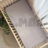 Простыня на резинке MSonya (Маленькая Соня) 60×120 см, вареный хлопок Серый