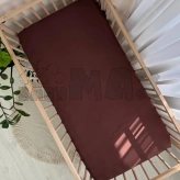 Простыня на резинке MSonya (Маленькая Соня) 60×120 см, вареный хлопок Шоколад
