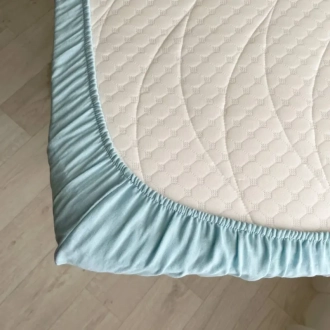 Простыня на резинке Baby Chic 60×120 см муслин Голубой - Фото 2
