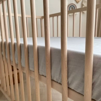 Простыня на резинке Baby Chic 60×120 см муслин Серый - Фото 1