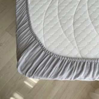 Простыня на резинке Baby Chic 60×120 см муслин Серый - Фото 2