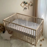 Простыня на резинке Baby Chic 60×120 см муслин Серый