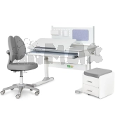 Парта дитяча Evo-Kids TH-325 з стільцем, з тумбою Grey/Сірий
