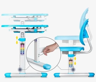 Парта детская Evo-kids Evo-05 Ergo со стулом Blue/Голубой - Фото 5