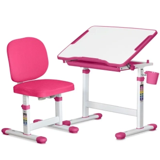 Парта детская Evo-kids Evo-06 Plus со стулом Pink/Розовый - Фото 3