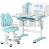 Парта детская Mealux BD-28 Panda со стулом, с надстройкой Blue/Голубой