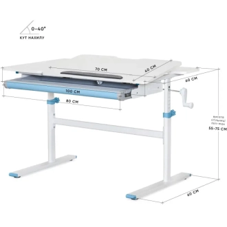 Парта детская Evo-kids TH-220 Blue/Голубой - Фото 1