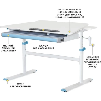 Парта детская Evo-kids TH-220 Blue/Голубой - Фото 2
