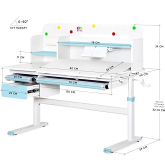 Парта детская Evo-kids TH-360 Plus Blue/Голубой - Фото 2
