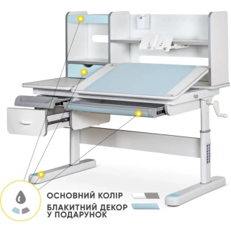 Парта детская Mealux Florida Multicolor BL Голубой - Фото 1
