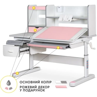 Парта детская Mealux Florida Multicolor PN Розовый - Фото 1
