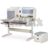 Парта дитяча Mealux Winnipeg Multicolor Plus MG з тумбочкою Pink/Рожевий