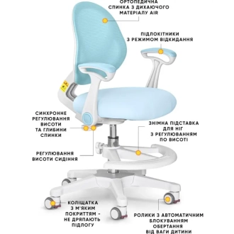 Кресло детское Evo-kids Mio Air Blue/Голубой - Фото 3