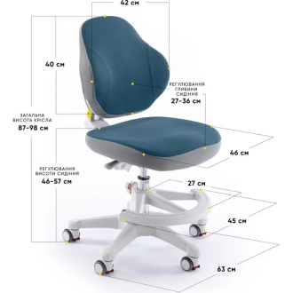 Кресло детское Evo-kids Mio Classic Dark blue/Голубой - Фото 1