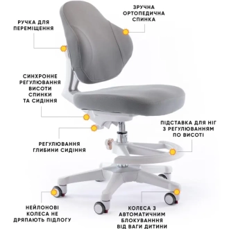 Кресло детское Evo-kids Mio Classic Grey/Серый - Фото 1