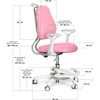 Крісло дитяче Evo-kids Mio Ergo Pink/Рожевий - Фото 2