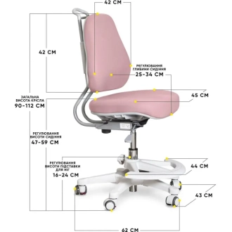 Кресло детское Evo-kids Mio Ergo Lite Dark Pink/Розовый - Фото 1