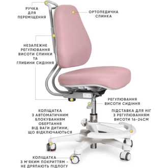 Кресло детское Evo-kids Mio Ergo Lite Dark Pink/Розовый - Фото 3