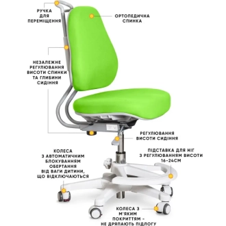 Кресло детское Evo-kids Mio Ergo Lite Green/Салатовый - Фото 3