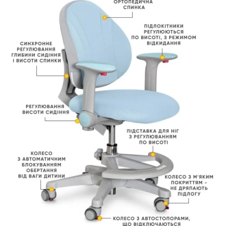 Крісло дитяче Evo-kids Mio KBL Блакитний - Фото 2