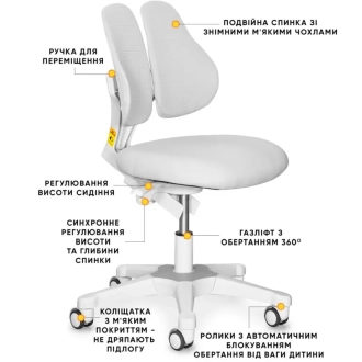 Крісло дитяче Evo-kids Mio Lite Grey/Сірий - Фото 2