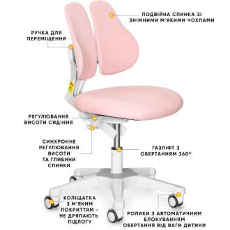 Кресло детское Evo-kids Mio Lite Pink/Розовый - Фото 1