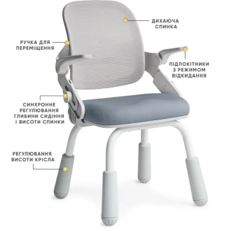 Кресло детское Mealux Neo Air Static Dark Blue/Синий - Фото 3