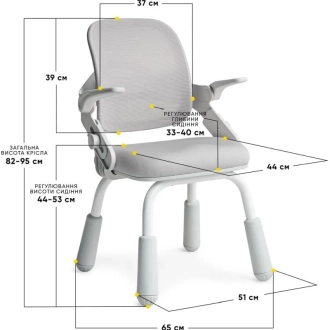 Кресло детское Mealux Neo Air Static Grey/Серый - Фото 1