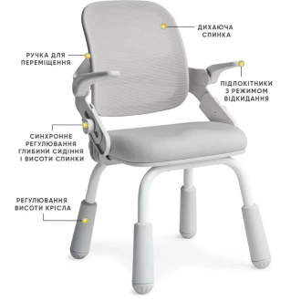 Кресло детское Mealux Neo Air Static Grey/Серый - Фото 3