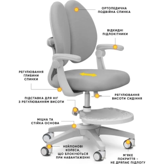 Кресло детское Mealux Sprint Duo Grey/Серый - Фото 2