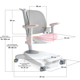 Кресло детское Mealux Supra Air Pink Grey/Серо-розовый - Фото 1