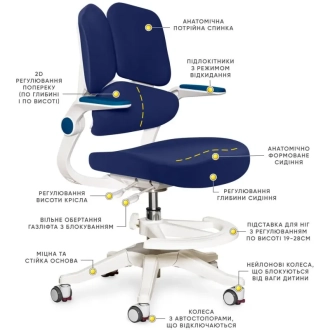 Кресло детское Mealux Trident Dark Blue/Синий - Фото 2