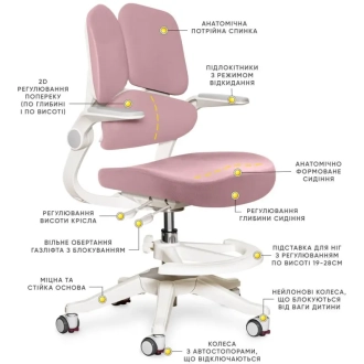 Кресло детское Mealux Trident Dark Pink/Розовый - Фото 2