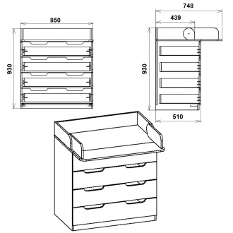 Размеры комода детского