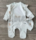 Комплект Шапочка + Человечек Happy Tot, Молочный Love, Интерлок, 56р.