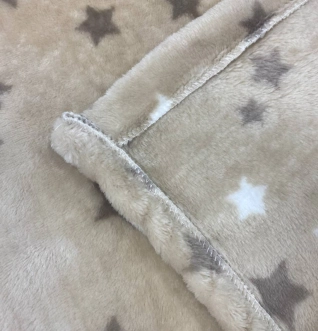 Плед 90х90 см, Флис - Eldoll Звездочки (Бежевый) - Фото 1