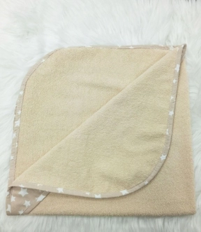 Уголок после купания Mexs 80×75 см, махра Бежевый - Фото 1