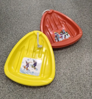 Санки-тарелка для горки Метр+ Small Желтый/Красный - Фото 3