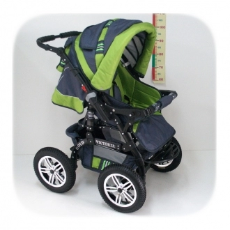 коляска серо салатовая