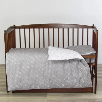 Комплект постельный Ведмедик Звездопад 6 предметов, плюш Серый - Фото 3