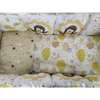 Комплект постільної білизни 18 в 1 - Babymax Пінгвін (Жовтий) - Фото 4