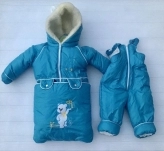 Зимний Комбинезон-Трансформер, For Kid, Овчина, Бирюзовый, 68-74р