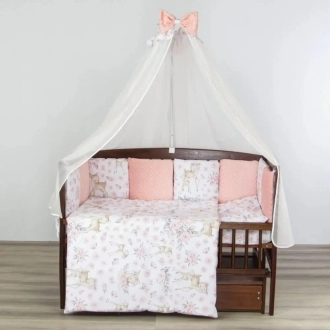 Комплект постельный Лесная сказка 6 предметов, косичка пике Розовый - Фото 1