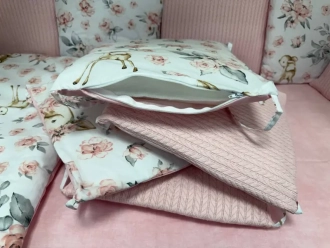 Комплект постельный Лесная сказка 6 предметов, косичка пике Розовый - Фото 7