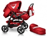Коляска красная с белым